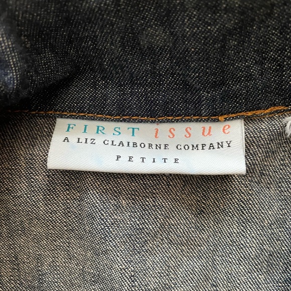 Denim Distressed Custom Jean Jacket Cactus Patch Short Sleeve Button Down Petite - Picture 5 of 5